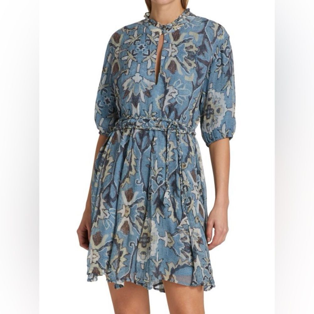 $425 HANNAH ARTWEAR Gaia Mini Dress Saks Dainty‎ Blue Multi dress 💙💙